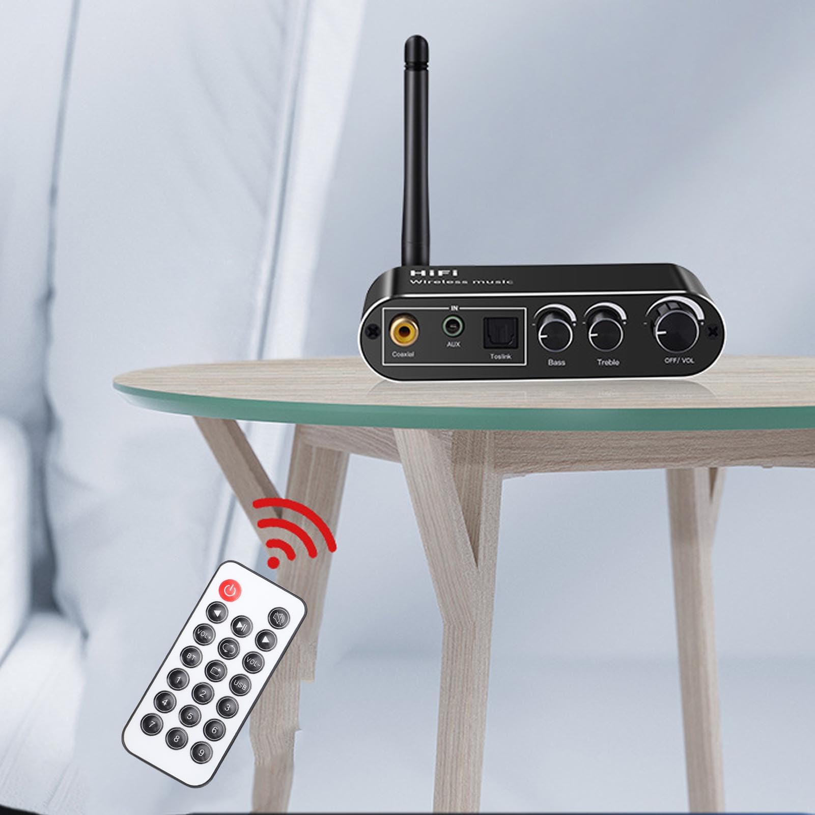 Goshyda Converter DAC Bluetooth 5.1, Adaptador de Audio Digital a Analógico con Entrada óptica/coaxial/USB a Salida Aux, para el sistemas Estéreo de Inicio TV