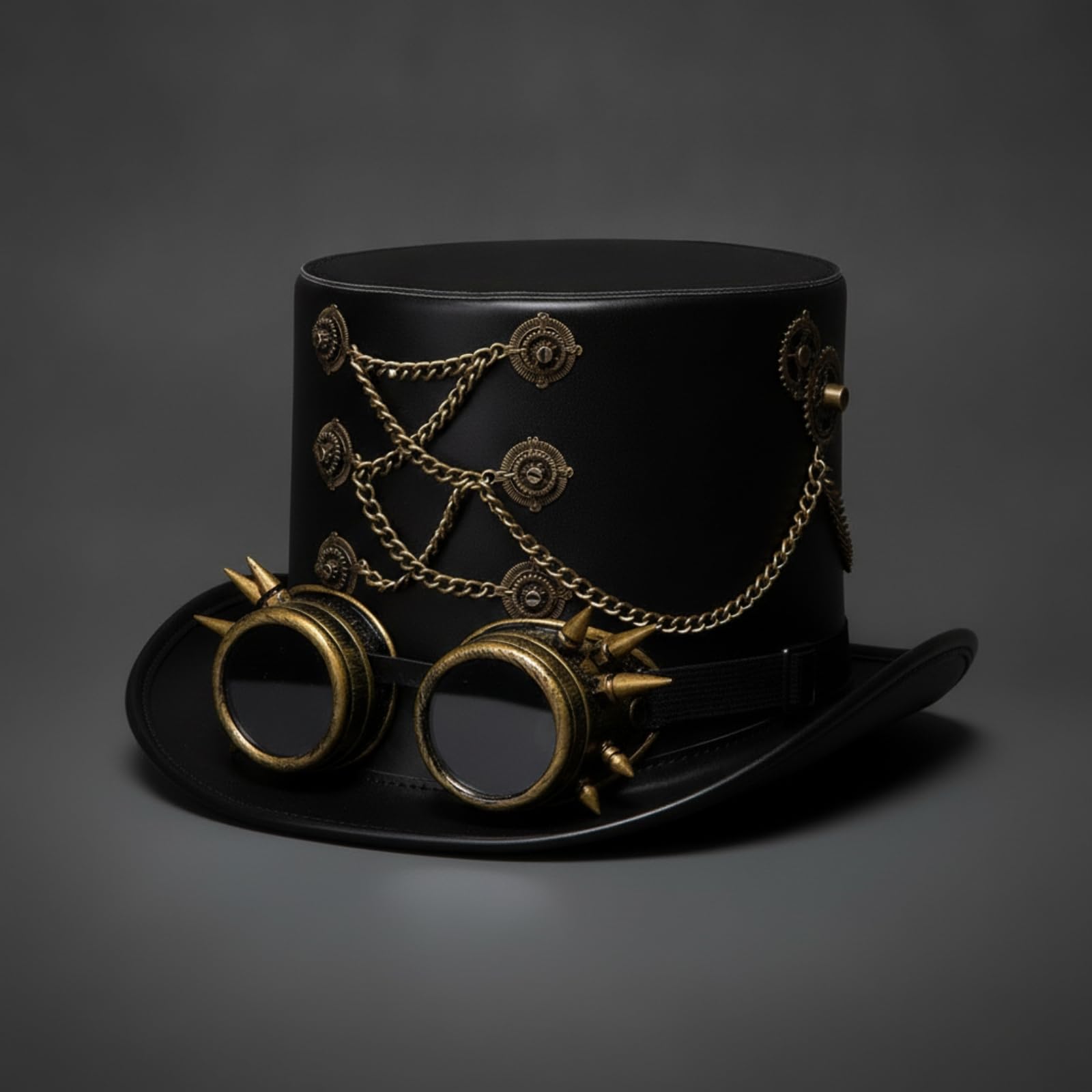 Sombrero con Gafas Dramático Sombrero Steampunk Victoriano para Fiestas Temáticas