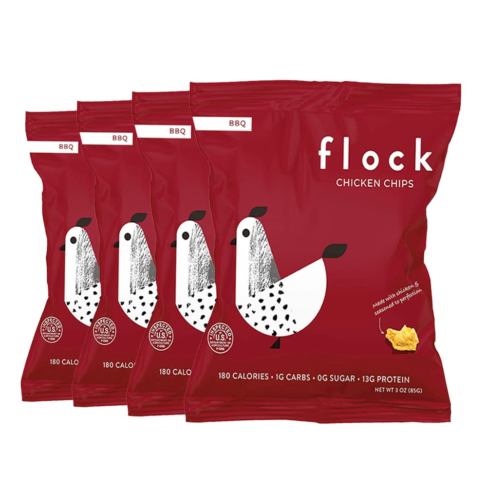 Flock Keto Chicken Skin Chips BBQ Flavor Low Carb, High