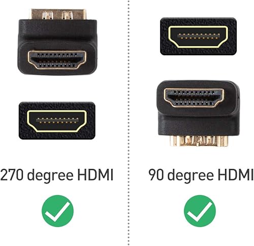 Miniatura 3 de Cable Matters Combo Pack Adaptador HDMI de 270 grados y 90 grados (HDMI en ángulo recto) con soporte 4K y HDR