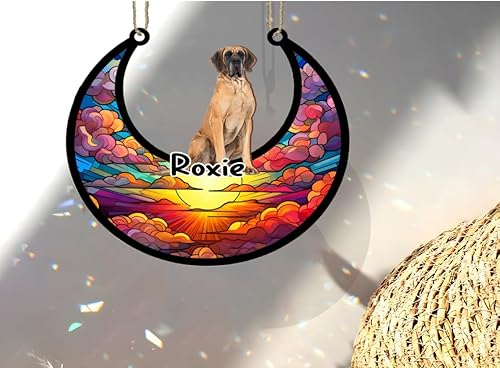 Vista 311 de LOVELYPOD Adorno de Navidad personalizado de perro pastor alemán, atrapasoles conmemorativo, adorno de Navidad de pastor alemán con nombre, pérdida