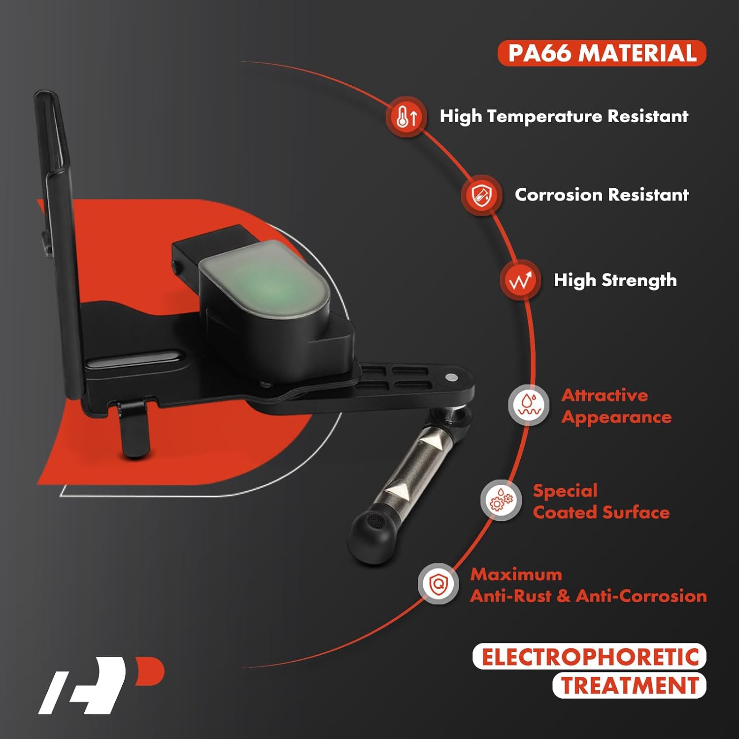 A-Premium Ride Height Level Sensor Compatible with Hyundai Santa Fe, Santa Fe Sport, 2017-2018, Rear Right Passenger Side