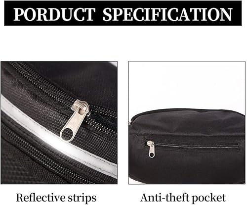 Miniatura 3 de Widfre Riñonera con 3 bolsillos para la cintura, antirrobo, tiras reflectantes, hombres y mujeres, viajes, senderismo, correr, deportes al aire