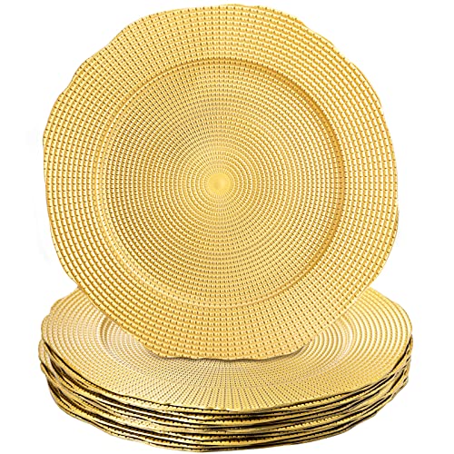 Platos cargadores TOPZEA 13 pulgadas dorados pack 12