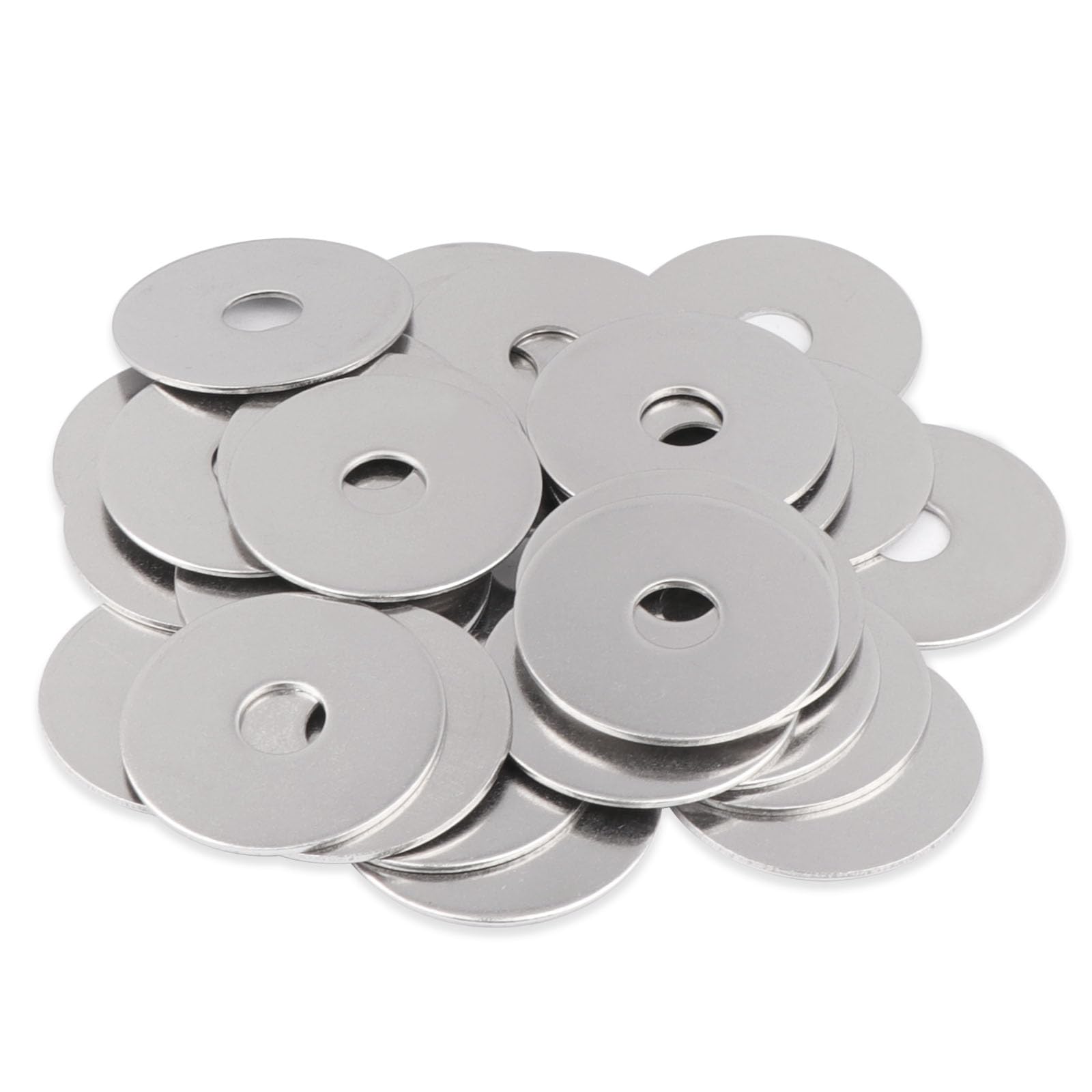 30PCS 3/8" x 1-1/2" Fender Washers, 18-8(304) Stainless Steel Flat Fender Washer, 3/8" ID x 1-1/2" OD, 0.06'' Thick