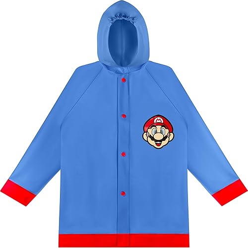 Nintendo Super Mario - Slicker azul para niños pequeños, talla S 23, M 45 y L 67, Azul Patchwork