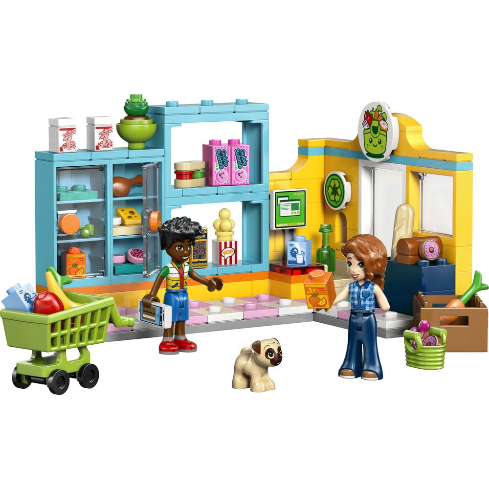 LEGO Friends Sklep spożywczy w mieście Heartlake 42680 | Zabawa w sklep, spożywcza scenka, prezent dla dziewczynki i chłopca 5+, 176 elementów