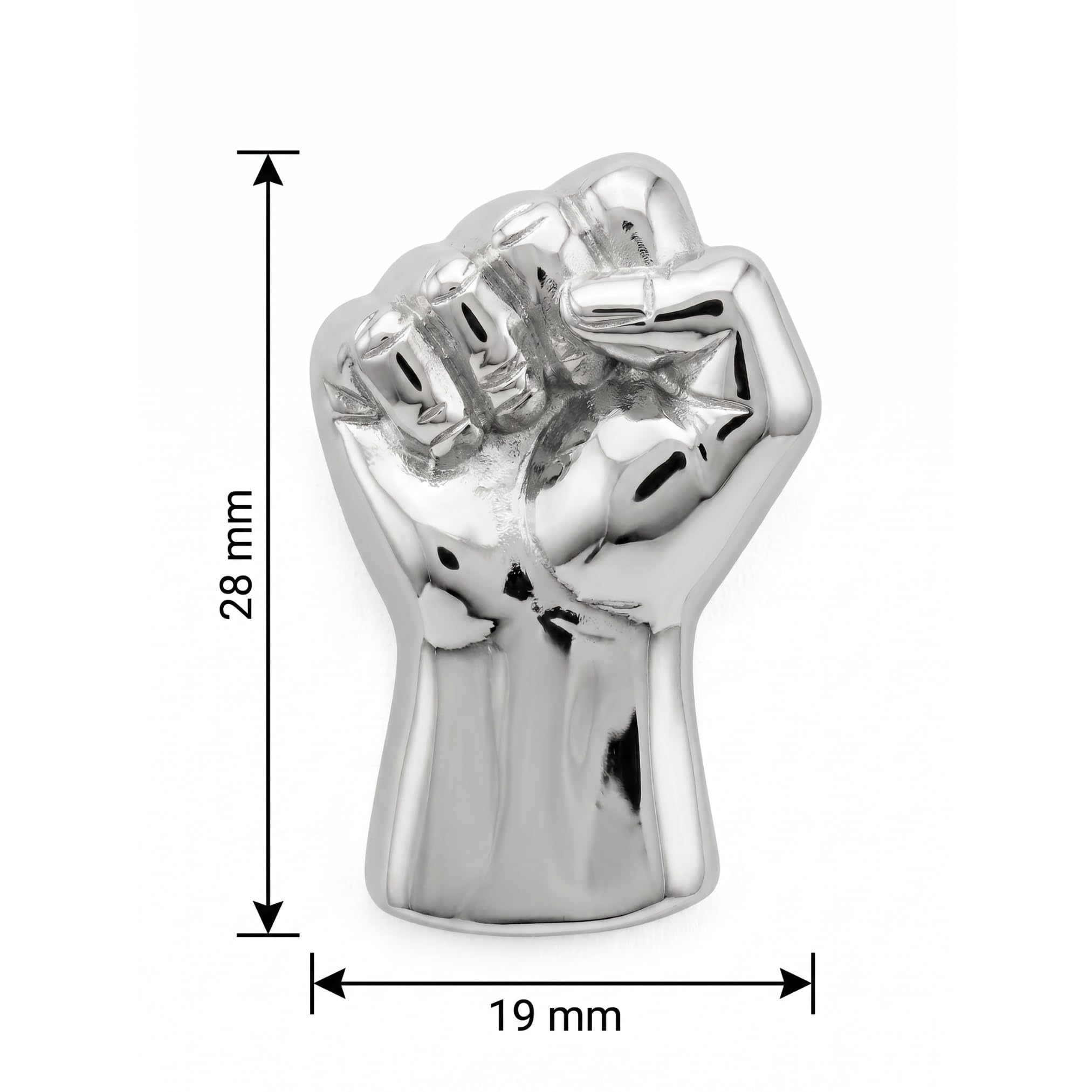 Pins de Puño Levantado Plateado | Broche de Traje para Hombre | Pin de Rock para Mochila | Accesorio para Hombre y Mujer | Regalo Original para Motociclista | Insignia Punk Rebelde y Elegante — view 2