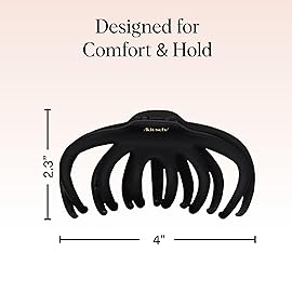Kitsch Octopus Claw Clips for Women - Cute & Stylish Hair Clips for Everyday Use, Octopus Claw Clip for Thick Hair | Ideal Gifts for Women - Black & Tortoise, 2pcs