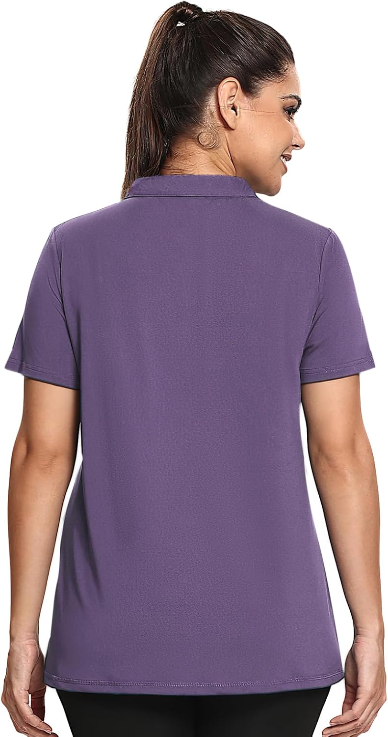 Miss Fortune Women's Polo Shirts, Golf V-Neck Workout Tops, Moisture Wicking Ladies Golf Shirt Losse Fit for Tennis Yoga - Image 6