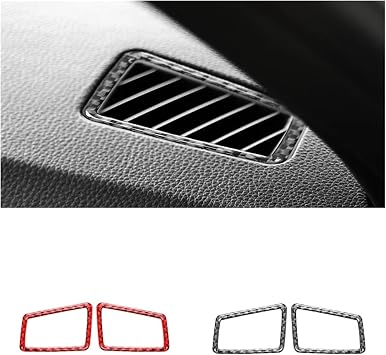 インテリアパネル に適合する 3 シリーズ E90 2005-2012 カーボンファイバーインテリア車のダッシュボード空気出口装飾フレームトリムカバーステッカー 内装パーツBlack,For Left-hand drive