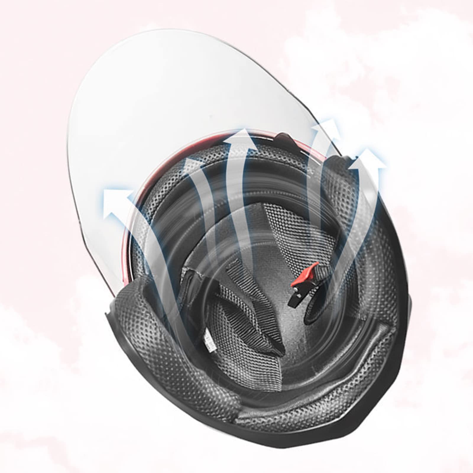 Casco Moto Aperto 3/4 con Doppia Visiera Uomo Donna Casco Integrale per Adulti Cruiser Scooter ATV Street Bike Chopper Casco Approvato ECE/DOT,Rosso,One Size