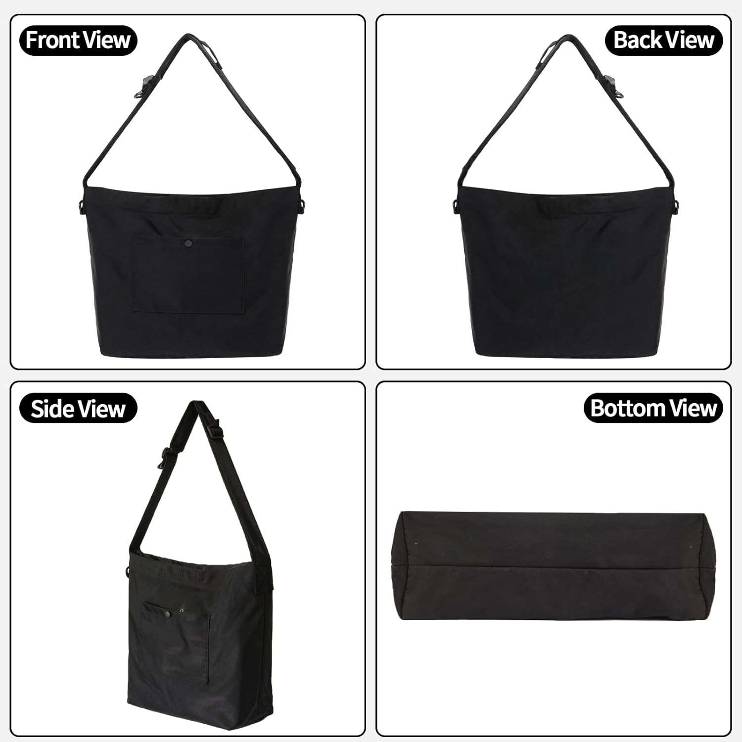 Large Nylon Tote Bag for Women Lightweight Shoulder Bag Large Capacity Tote for Work Travel Everyday - Image 2