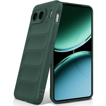 Case Compatible with Oneplus Nord 4 Shockproof Wave Pattern Scratch-Resistant Soft Microfibre Lining All-Round Protection Protective Case with Camera Protection Green