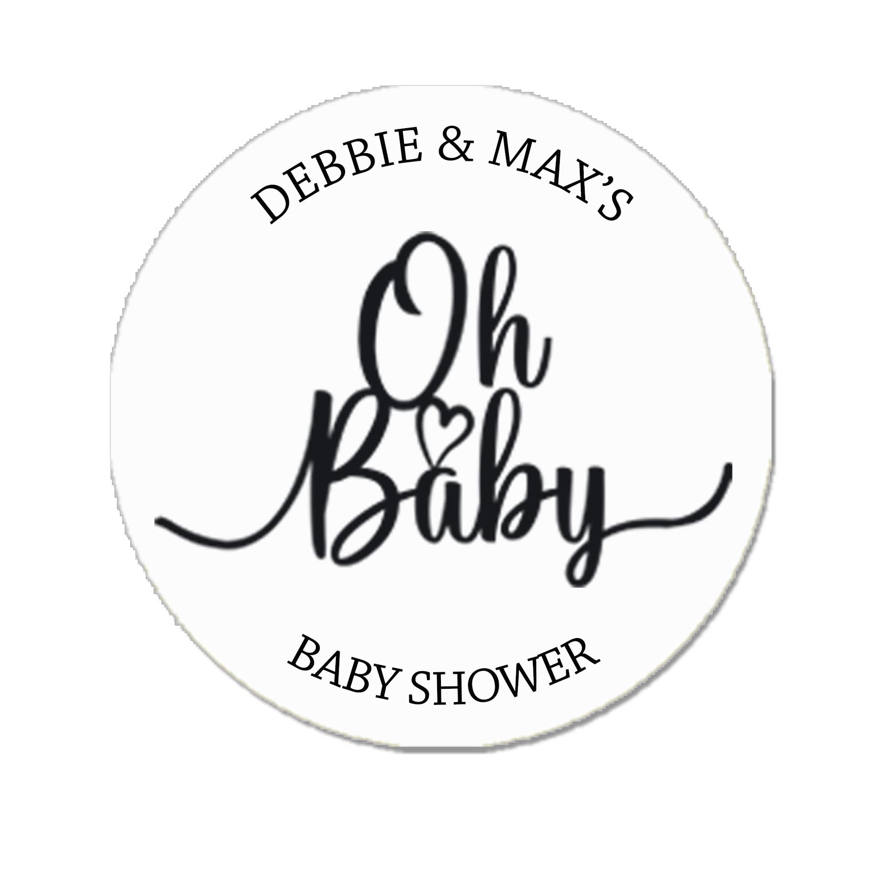 35 Personalised Oh Baby Shower Stickers Thank You Sweet Cone Bags Favour Kraft White Sage (White)