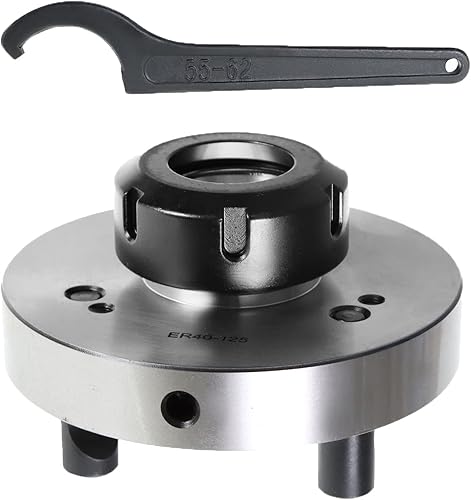 Portabrocas ER40, accesorio de pinza con parte trasera lisa de 4.921 in de diámetro, para herramienta de torno de fresado CNC