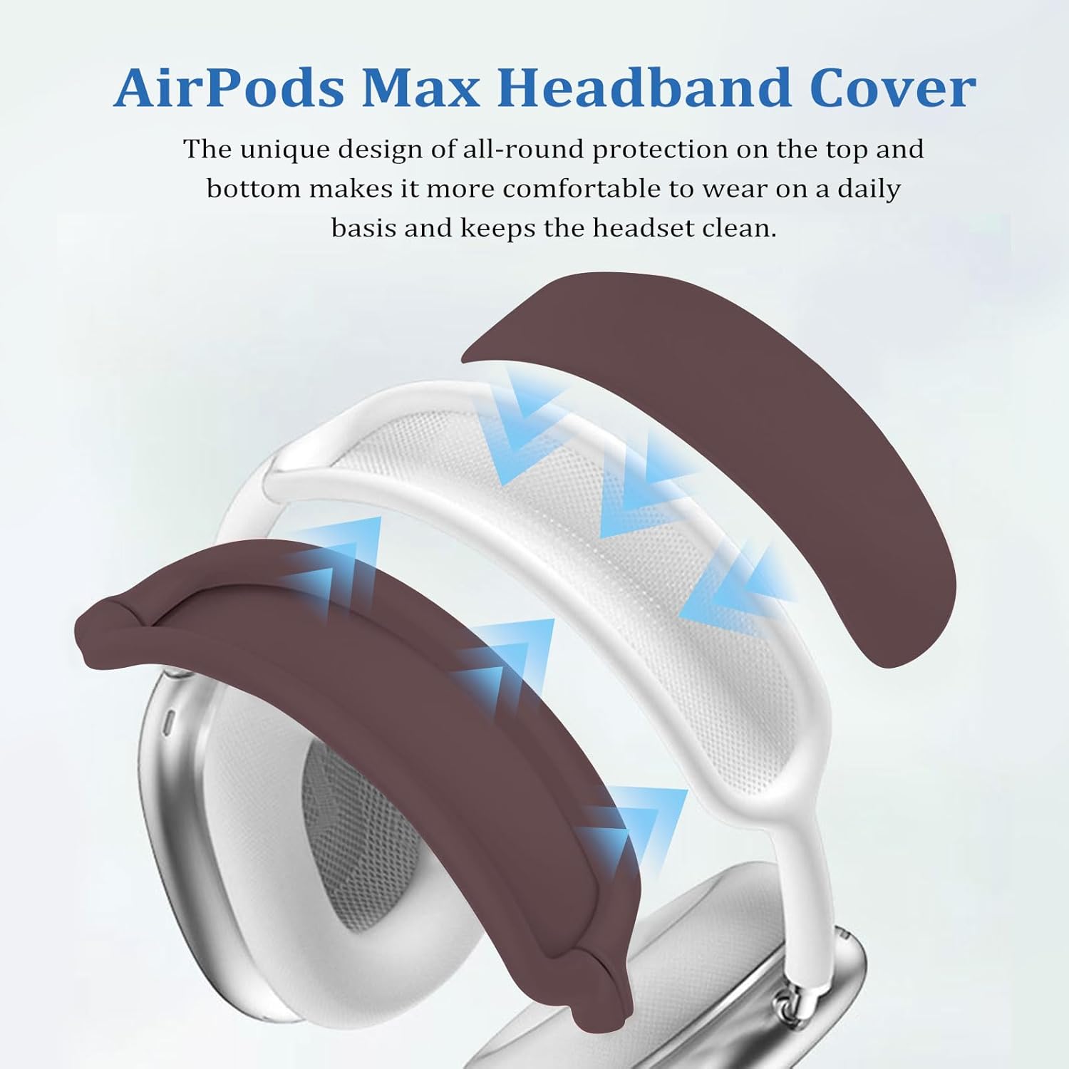 [4 in 1] Case for Airpods Max Headphones, for Airpods Max Ear Cup Covers/Headband Cover/Max Headband Pad(USB-C/Lightning)(2024/2020), Silicone Cover for Apple Airpod Max, Accessories Cases (Wine Red) - Image 5