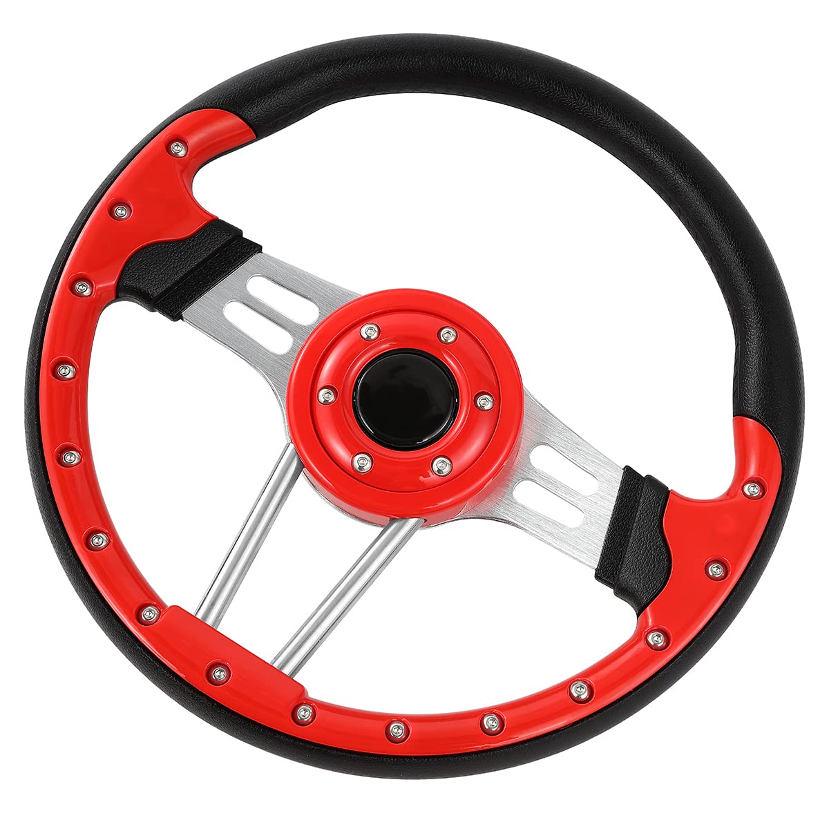 Steering Wheel Adapter Golf Cart Steering Wheel Adapter for Club Car DS and Club Car Precedent EZGO Yamaha (Steering Wheel Dark Red)