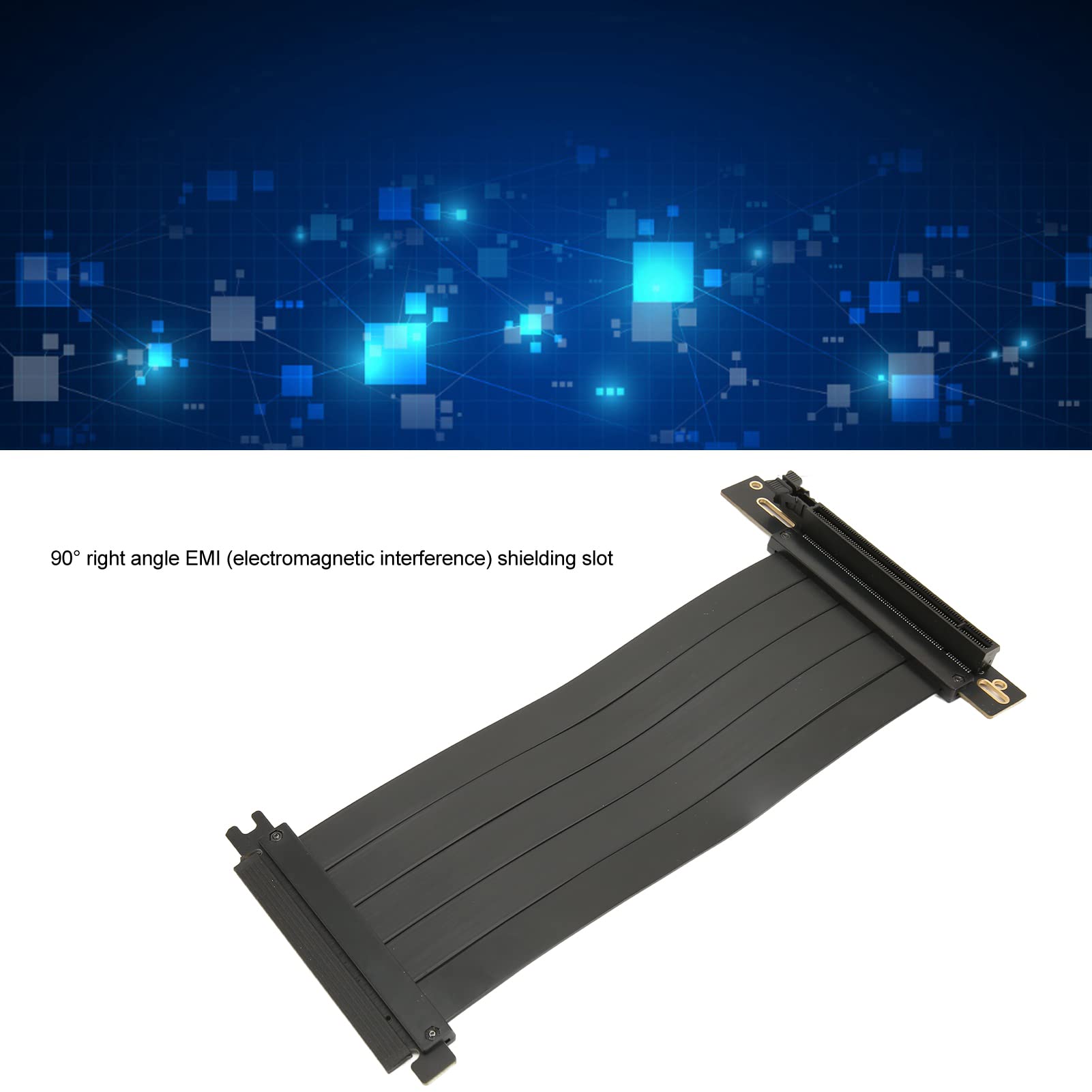 Kabel Riser PCIE 4.0 X16, Przedłużacz Karty Graficznej GPU, Szybki Elastyczny Kątowy 90 Stopni Port PCIE Przedłużacz Karty Graficznej GPU (20 cm)