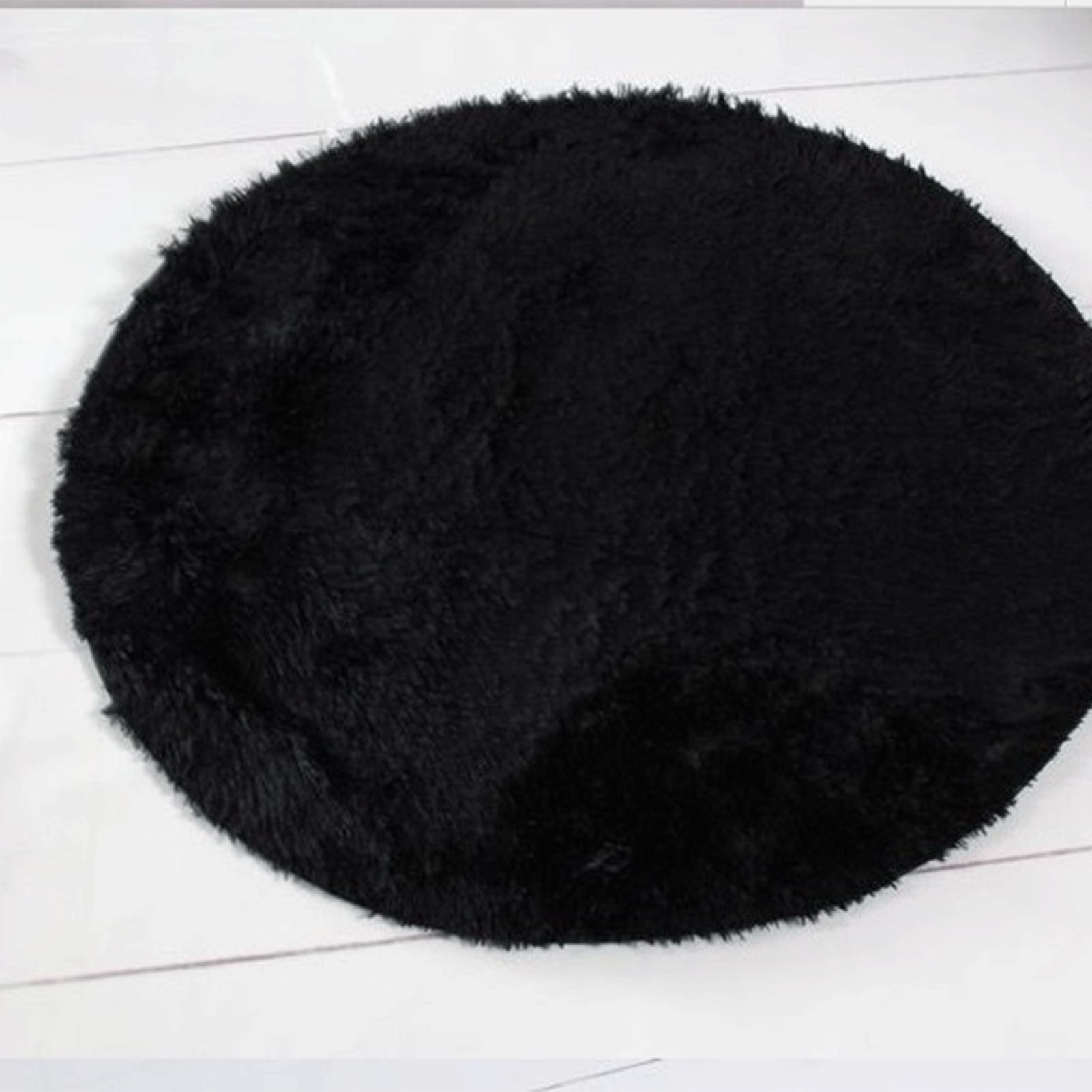 Okrągły dywanik 200 cm miękki pluszowy antypoślizgowy dywan do sypialni z długim włosiem dywany do salonu czarny idealny do dekoracji domu 160 cm, 140 cm, 120 cm, 100 cm, dostępne opcje