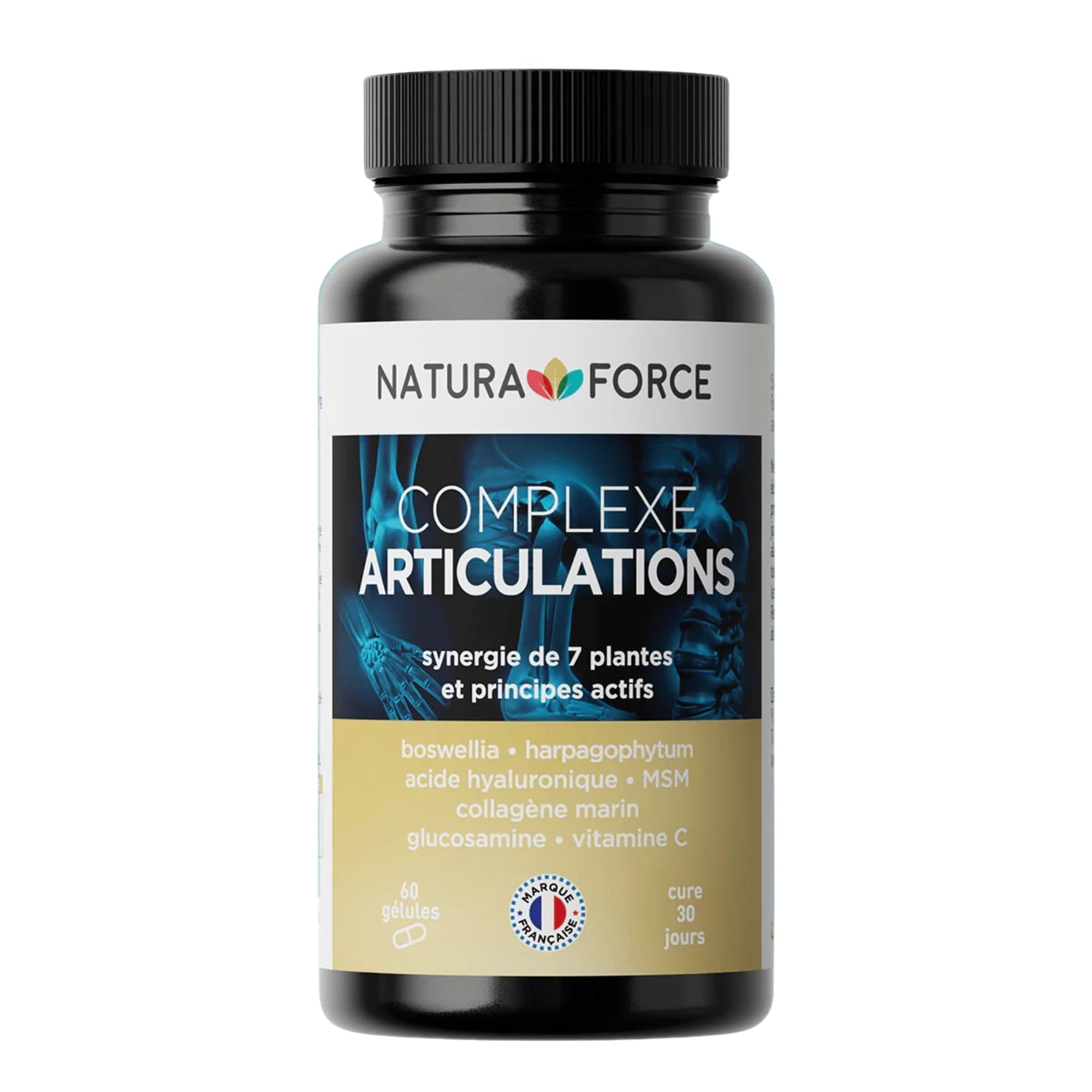 Complexe Articulations - 7 plantes et principes actifs hautement titrés - la santé articulaire - Soulagement des symptômes de l’arthrose légère à modérée - Boite de 60 Gélules, Paquet de 1