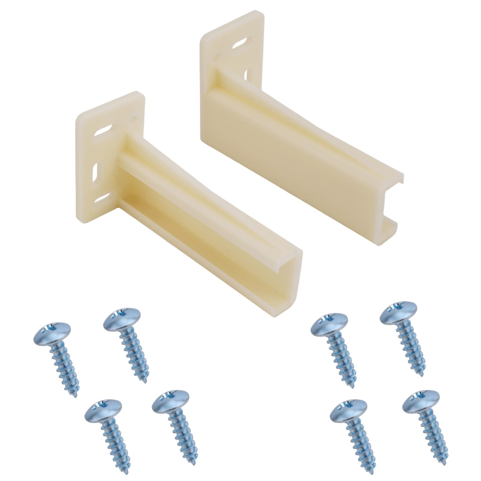 Photo 1 of 1 Pair Drawer Track Back Plate with 8 Screws, HR9000RL Plastic Rear Drawer Rail Support Brackets Sockets Adjustable Slide Guide Mounting Repair Hardware Replacement Part for Cabinet(Left and Right)