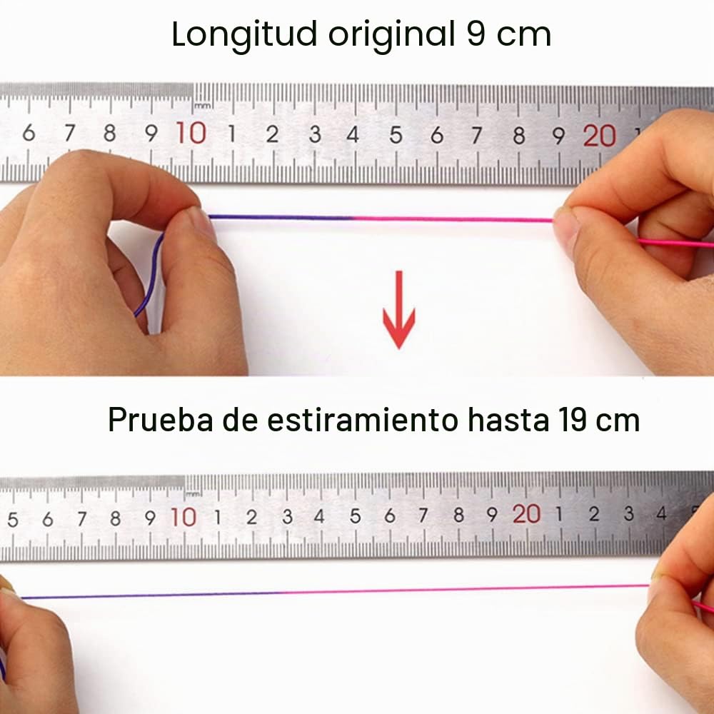 Cuerda elástica de 1 mm, cuerda elástica resistente de arco iris para hacer joyas, collares, cuentas y manualidades