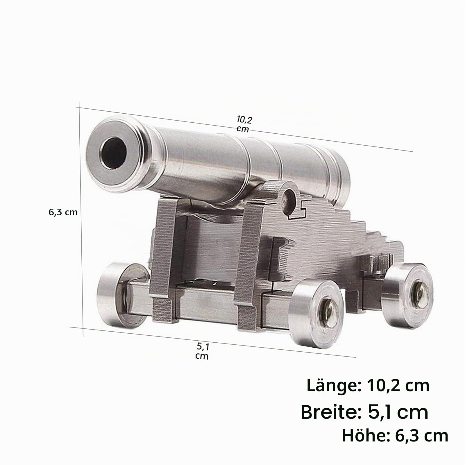 Zhou-long Handgefertigte Mini-Kanone aus dem 18. Jahrhundert, Militärmodell, Edelstahl, Marinekriegskanone