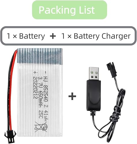 Miniatura 3 de Batería de avión RC de 3.7V 650mAh 25C para FPV UAV Control Remoto Aviones Control Remoto UAV Quadcopter y X5C Control Remoto Avión Drone Batería