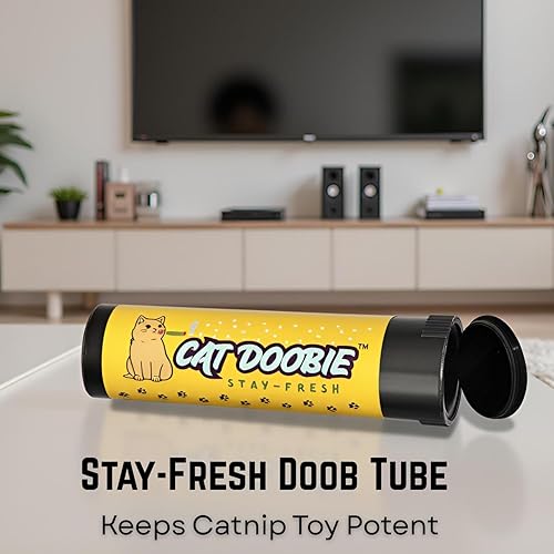 Vista 4 de Nestpark Juguete para gatos con hierba gatera Doobie - Pateador de gatitos crujiente con hierba gatera extra fuerte - Juguete interactivo divertido
