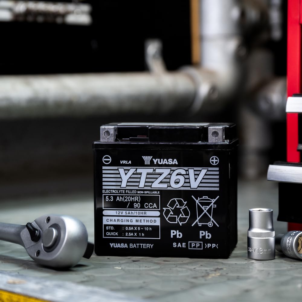 Yuasa YTZ6V 12V 90 CCA AGM Motorradbatterie
