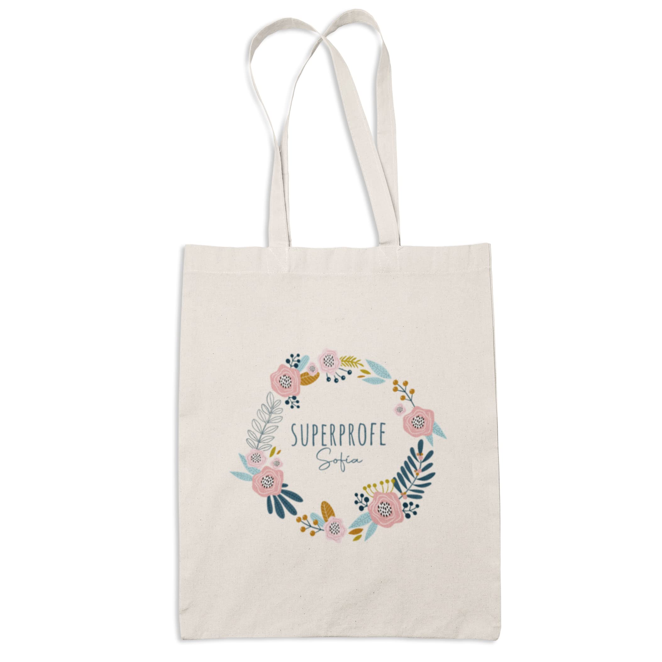 Genérico Bolsa Tote Personalizada SuperProfe Asas Largas Multiuso Compra Tote Bag Bolso Shopper regalo profesora profe