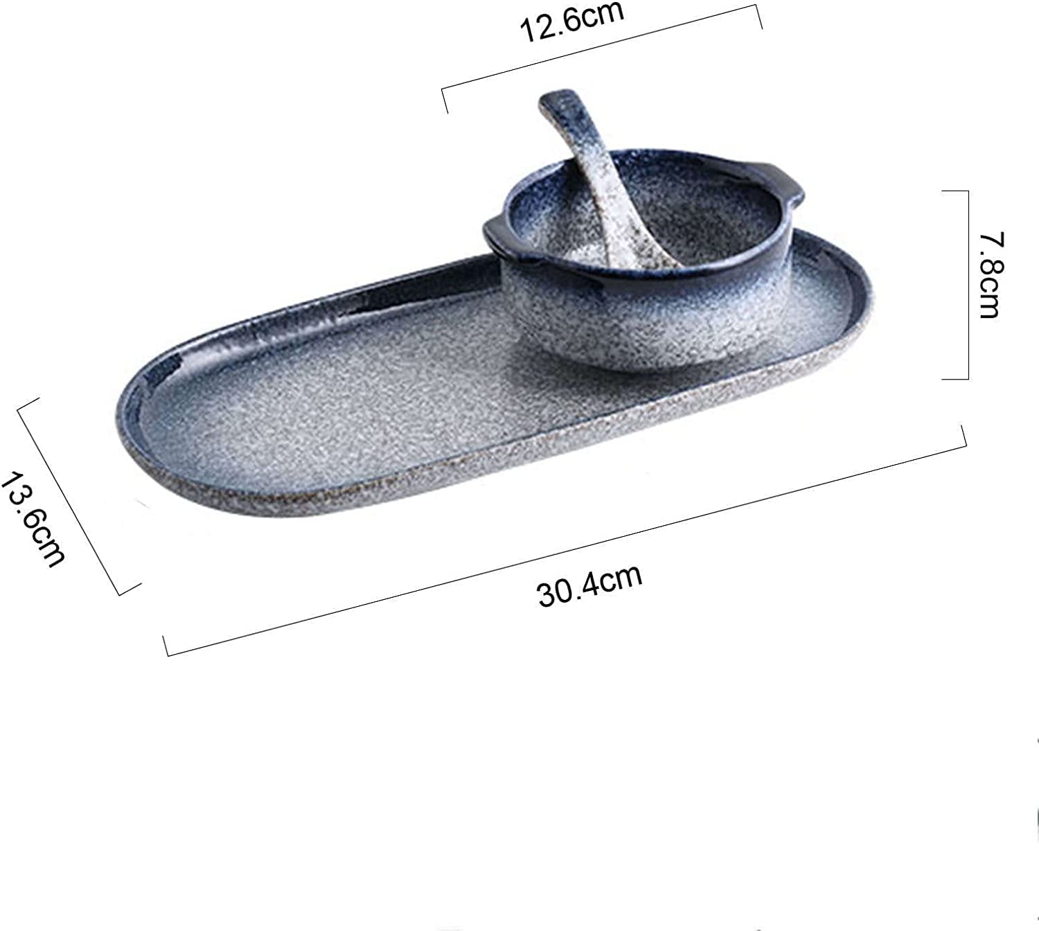 Talerz obiadowy, talerz do serwowania, miski na zupę Kubek na zupę z uchwytami, ceramiczny zestaw talerzy śniadaniowych na śniadanie Zupa kanapkowa Kawa Miski do serwowania płatków śniadaniowych-e (Ko