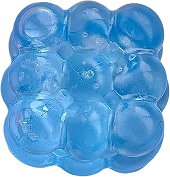 Clear Bubble Cube Squeeze Toy, Soft Slow Rise Sensory Fidget Ball, Stress Relief Magic Cube Pinch Toy Gift for Boys Girls Blue