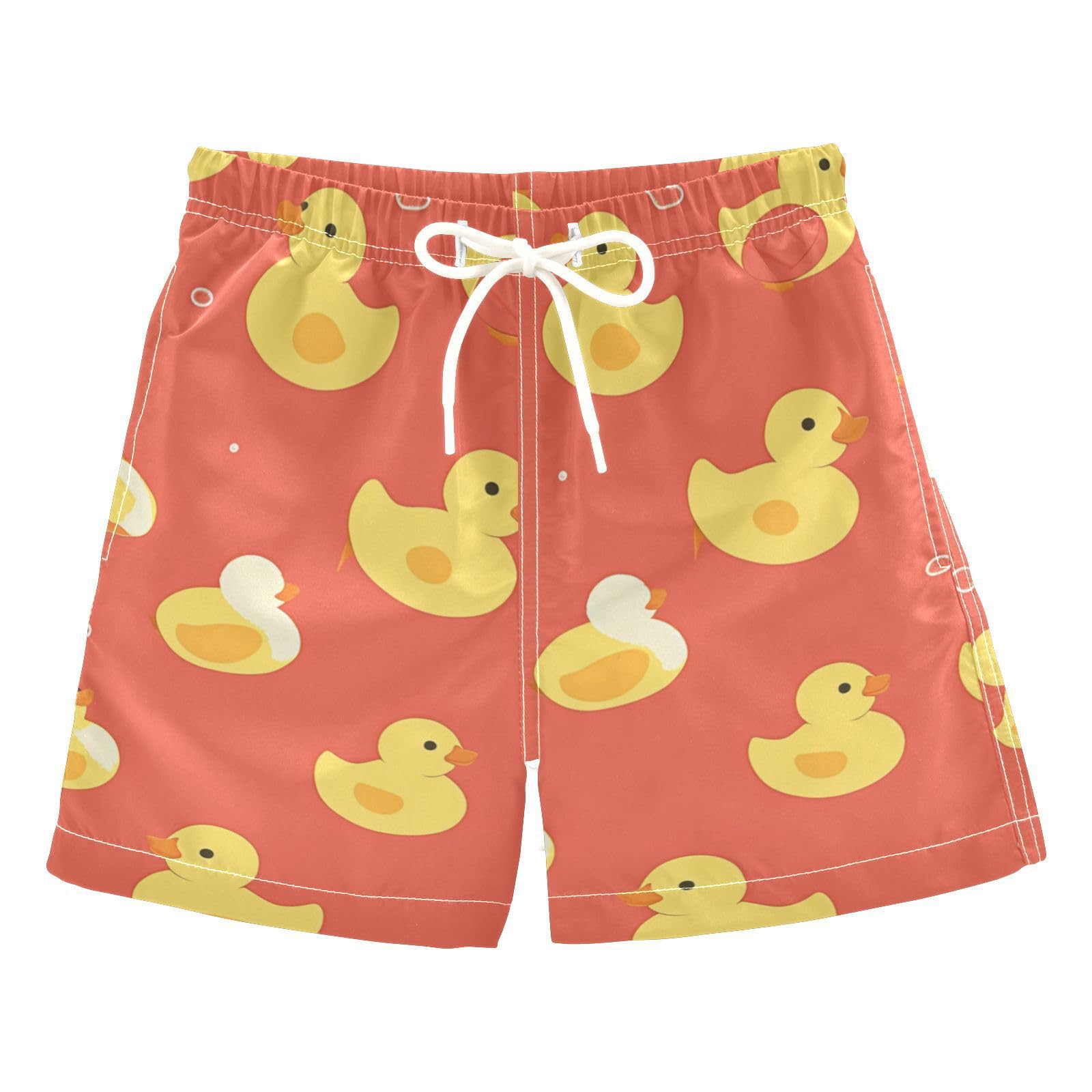Zathe Children Cute Yellow Rubber Ducks Boys Swim Suit Vacation Boys Toddler Beach Volleyball Shorts Kids Swimwears Summer Holiday L 10Y