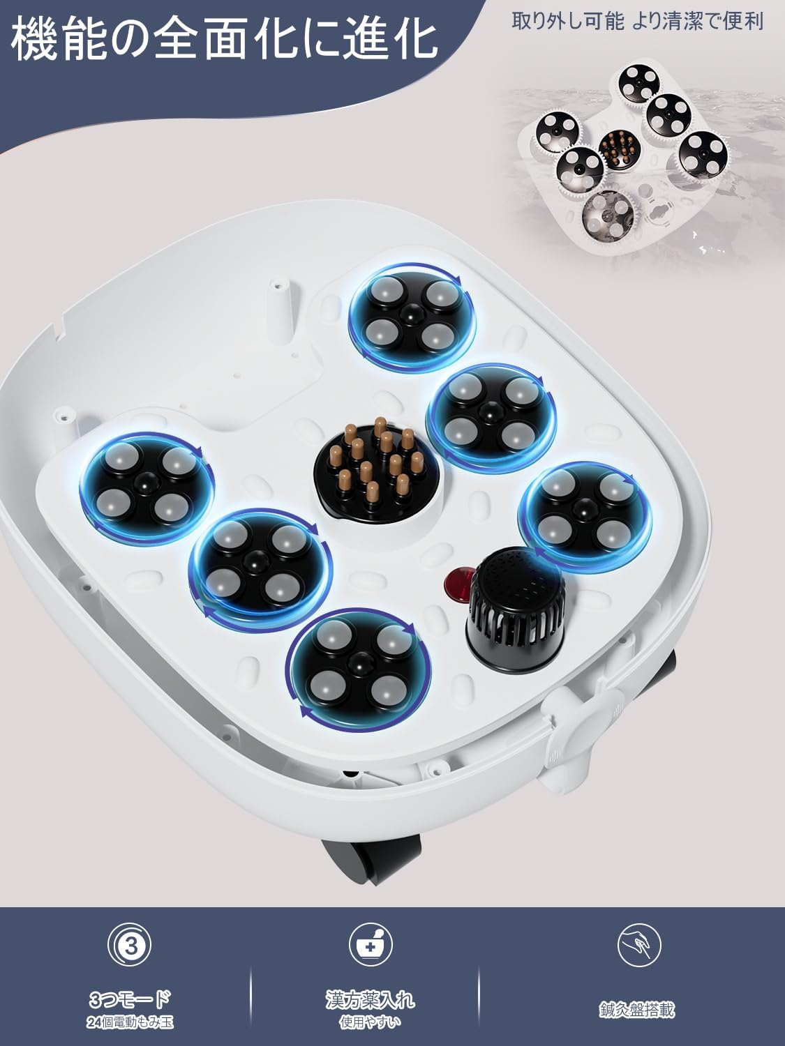 Carbagjoy 折り畳み電動式 足湯器 深型サムネイル3