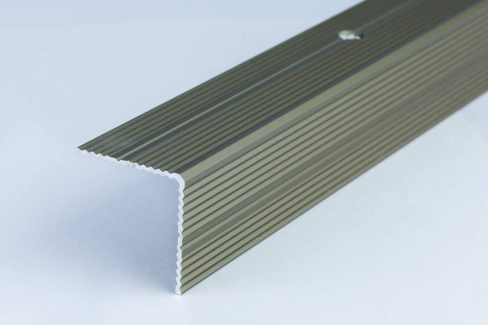 Stair Nosing Double Sided Grooved 30x30mm Aluminium Anti Non Slip Rubust 30RR TMW Profiles