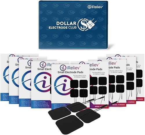 iReliev Electrodo Value Pack TENS & EMS Pads (40) 2" X 2" Reutilizables, Premium Super Tack Gel