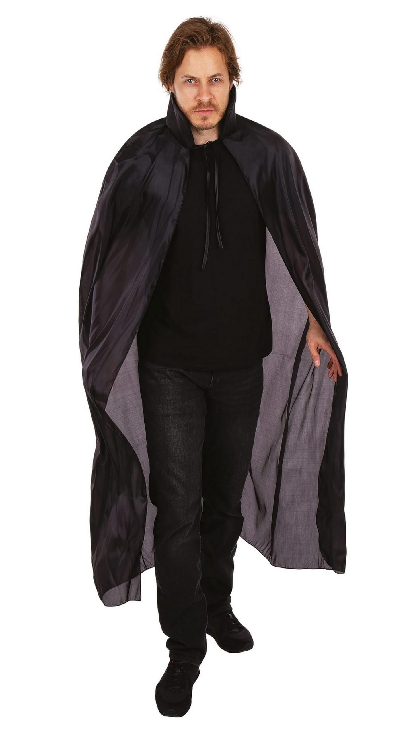 P'tit Clown Kinder Cape Aus Polyester - 90 Cm Länge, Schwarz, Mit Kragen, Größe M