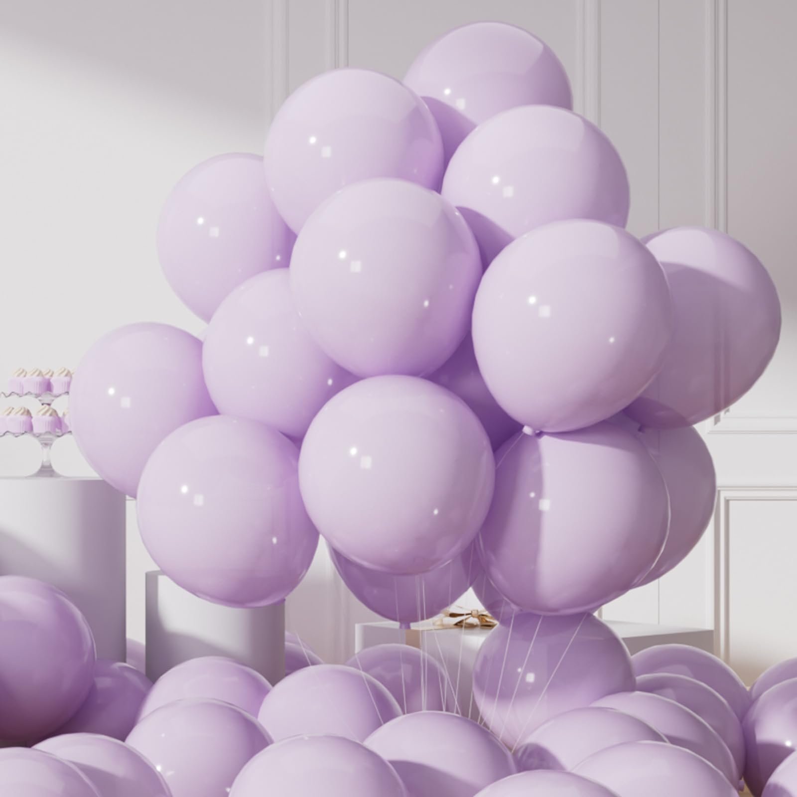 AULE Light Purple Balloons: 12 inch 50 Pcs Lilac Balloon Latex Helium for Birthday Party Graduation Wedding Decoration