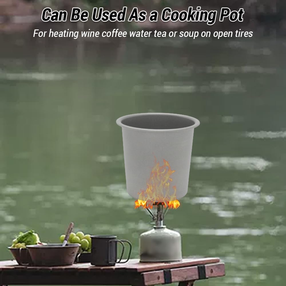 Ausla Metal Camping Mug Lekki Kubek do Piwa Ti 220ml Bezszwowy Projekt Przenośny do Podróży na Zewnątrz (8 szt)