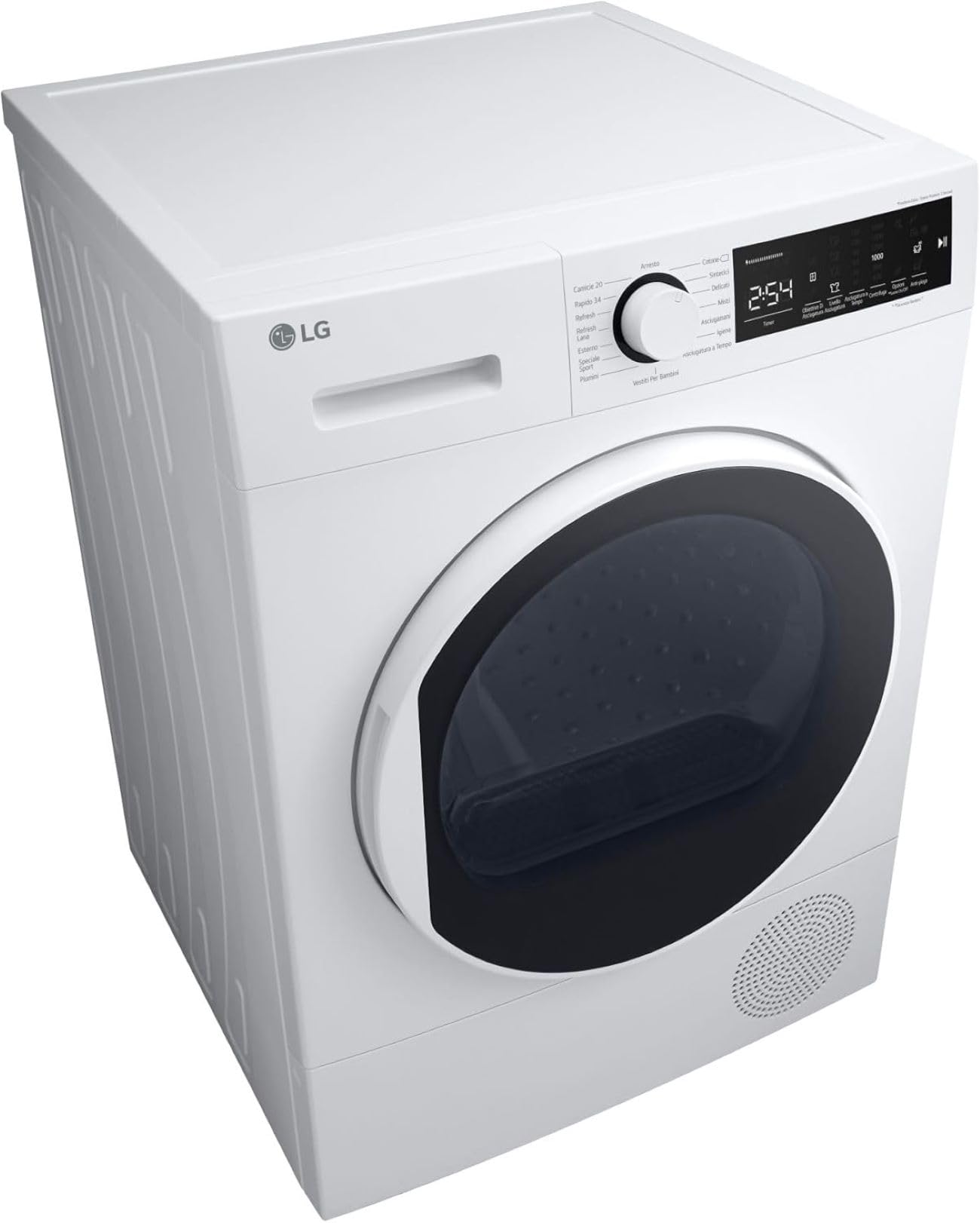 LG RH80M3AV6R Asciugatrice a Carica Frontale 8 kg, Serie M3, Classe A++, 600 x 850 x 610 mm, Condensazione con Pompa di calore, Ciclo Igiene, Sensore Asciugatura, Refrigerante R290, Bianca