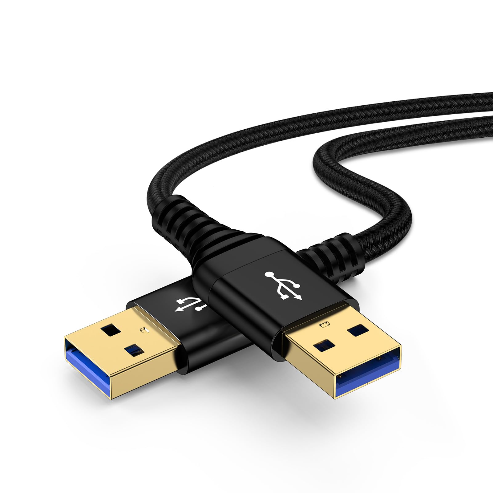 Cavo da USB a USB, cavo USB 3.0 ad alta velocità, da maschio a maschio, cavo da USB A a USBA, cavo di trasferimento dati su entrambi i lati da tipo A ad A, per hard driver esterni, dispositivo di