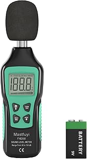 Mastfuyi Decibel Meter, Digital Sound Level Meter 30-130 dB(A), Portable SPL Meter with Backlight LCD Display, Audio Noise Measure Device with MAX/MIN, Data Hold, Flashlight for Home Factory Office