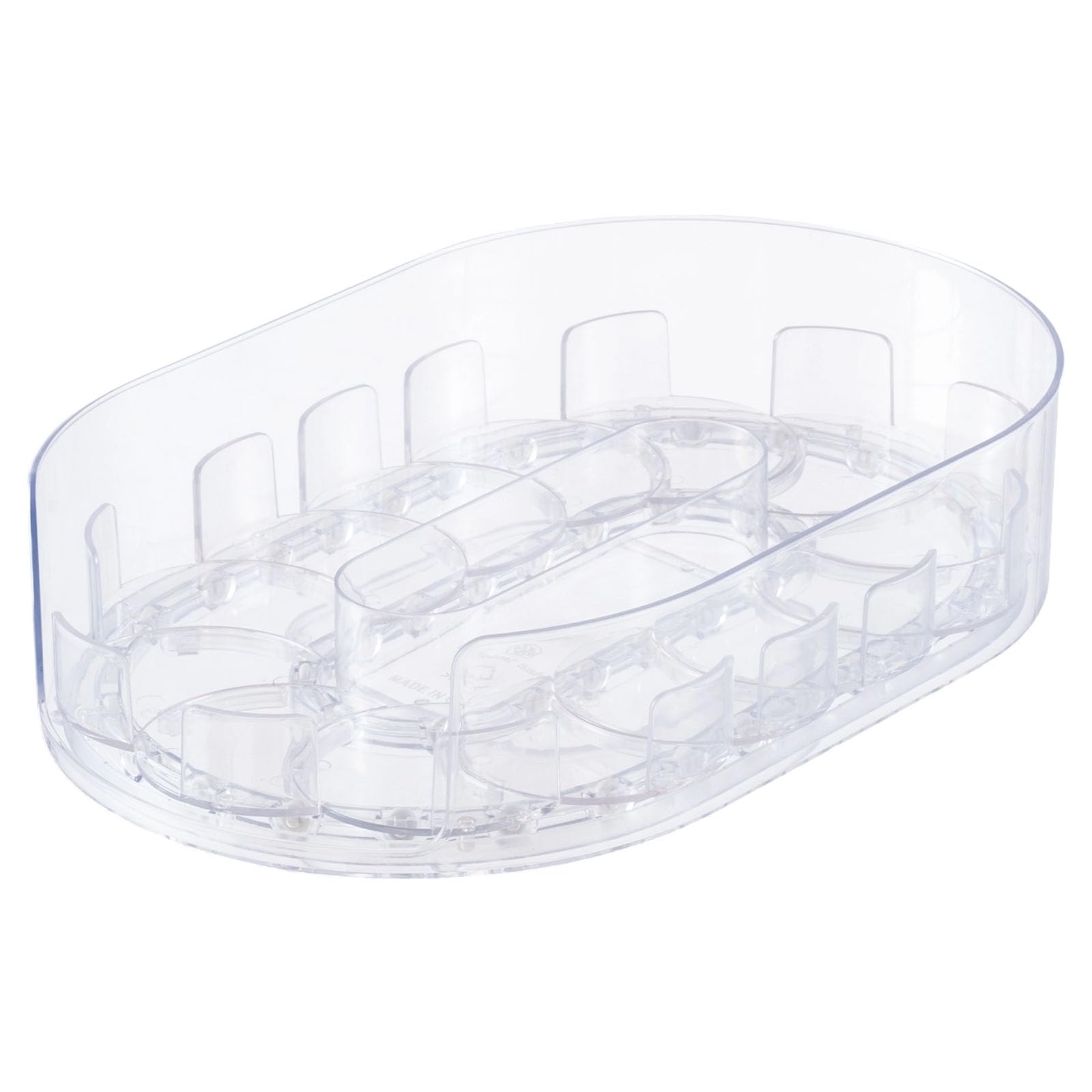 NEWFT Space Saving Refrigerator Storage Container Rotating Designs Sturdy PET Materials Compartments Rotating Food Storage Container