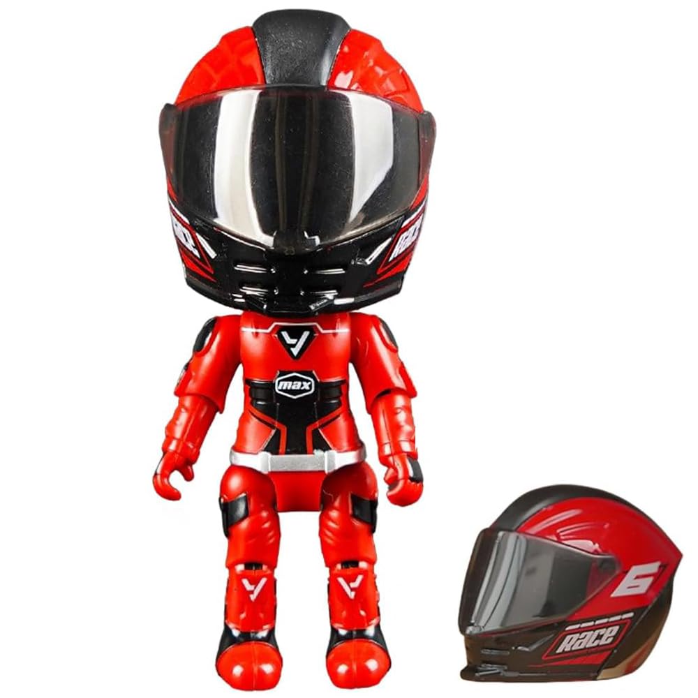 YGCHEN Motorcycle Rider Transforming Toy, Deformable Motorcycle Helmet Action Figure, Motorbike Model Conversion Toy for Kids, Gift for Children