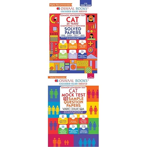 Oswaal CAT 24 Years Solved Papers + Mock Test 15 Sample Question Papers (Set of 2 books) (For 2022 Exam)