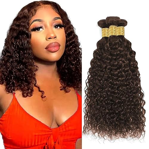 Raivide Chocolate Brown Human Hair Bundles Peruvian Color #4 Water