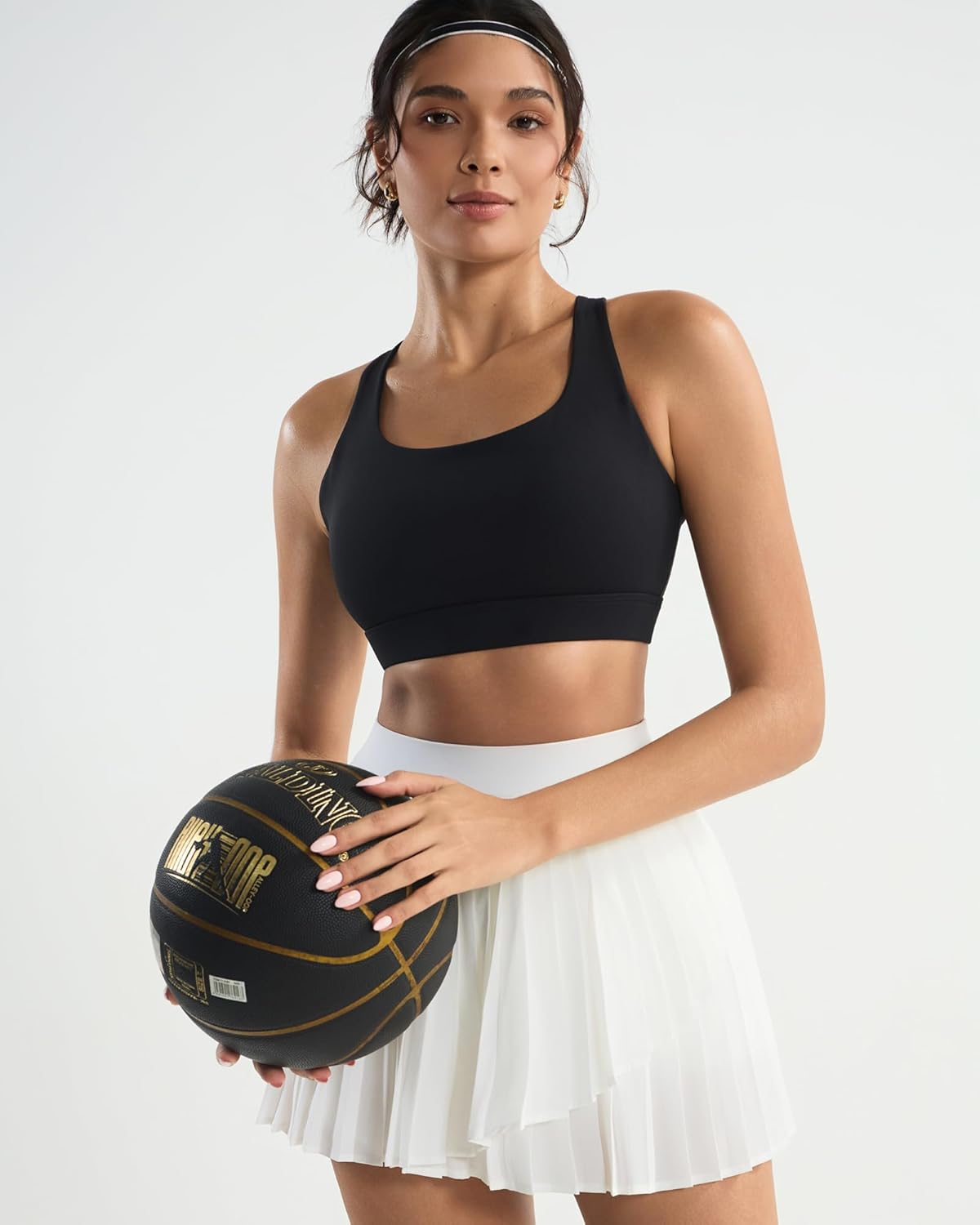 RUNNING GIRL Sports Bras for Women High Support, Molded Cup High Impact Sports Bras with Sewn in Pads Strappy Yoga Bra - Image 2