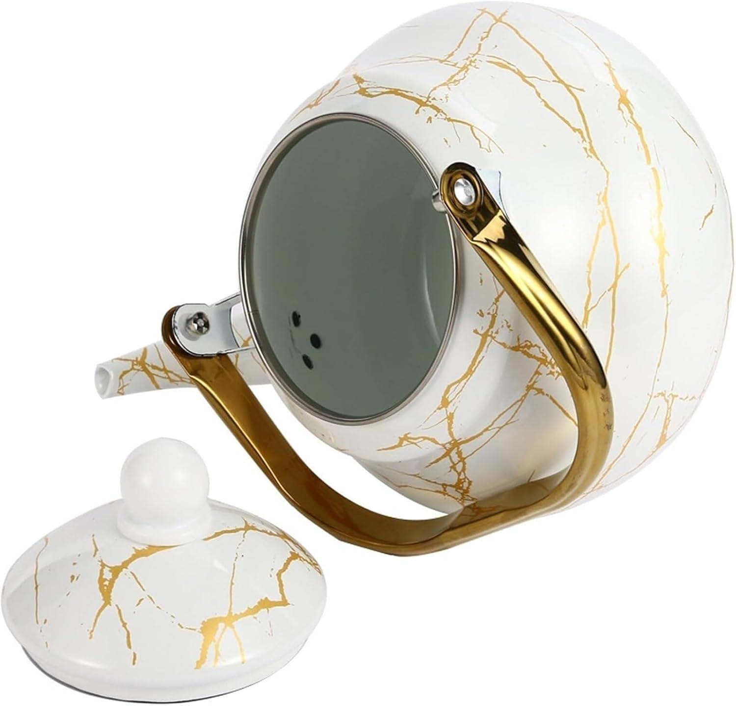 Retro Enamel Tea Kettle Stovetop - Stylish Water Kettle for All Stove Types, 1.5L/2L/2.5L Capacity(2L)